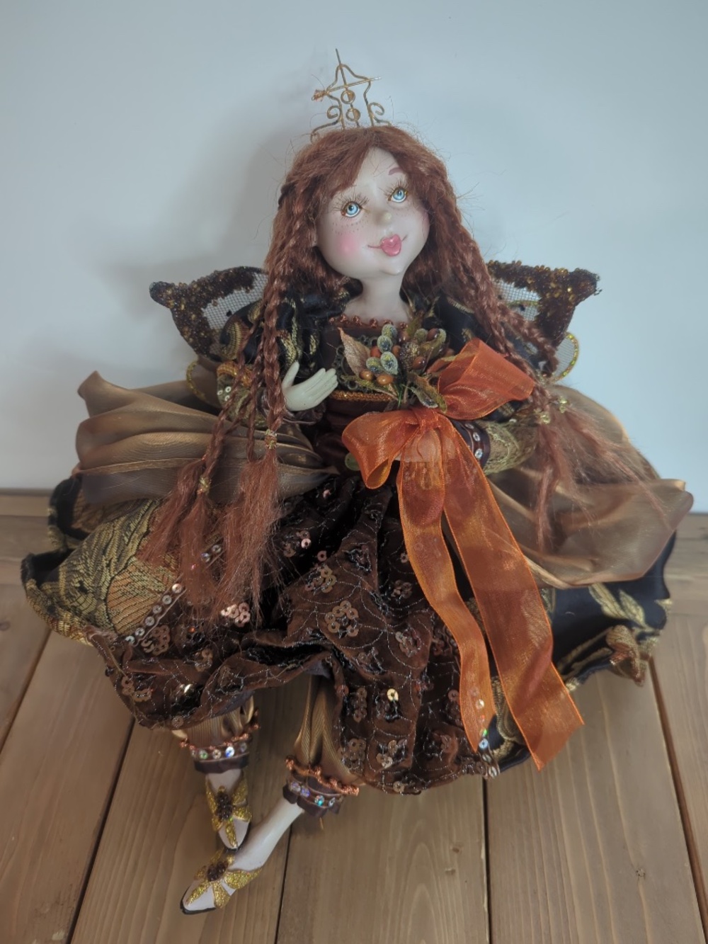 Vintage 1980s Winward Woodland Porcelain Seater Doll Fairy Princess Cottagecore